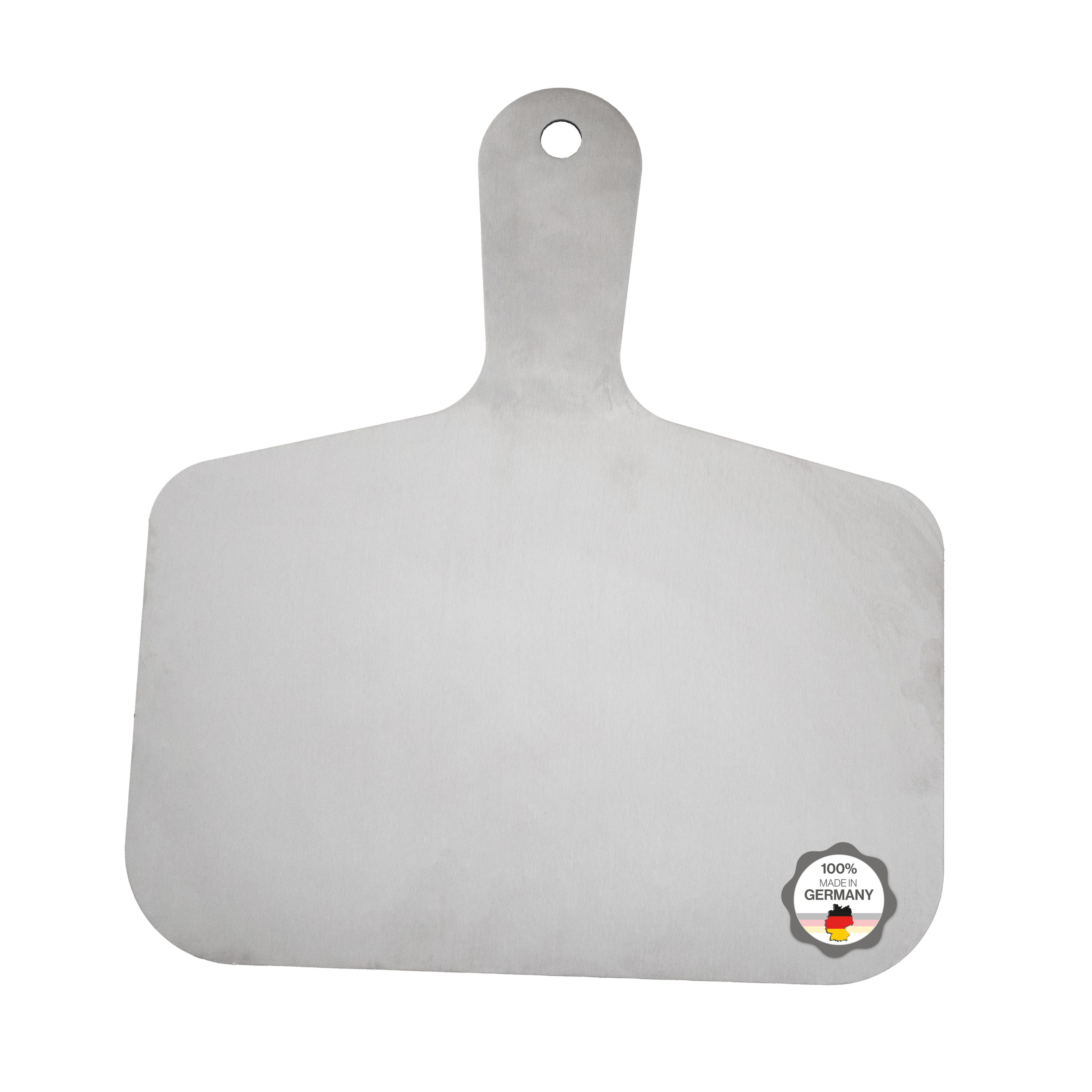 Feuerfest 123 GmbH Pizzaschieber aus Edelstahl - Für Pizza, Brote und Flammkuchen, perfekter Halt ohne verbrennen - 100 % Made in Germany