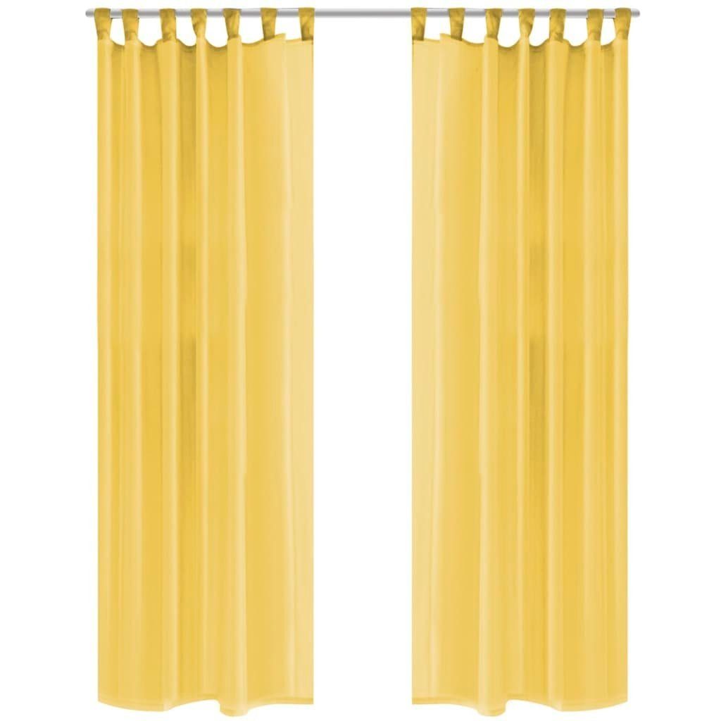 2x Vorhang 245 (2 cm x 140 vidaXL, St) Transparente apfelgrün, Gardine Fertiggardine