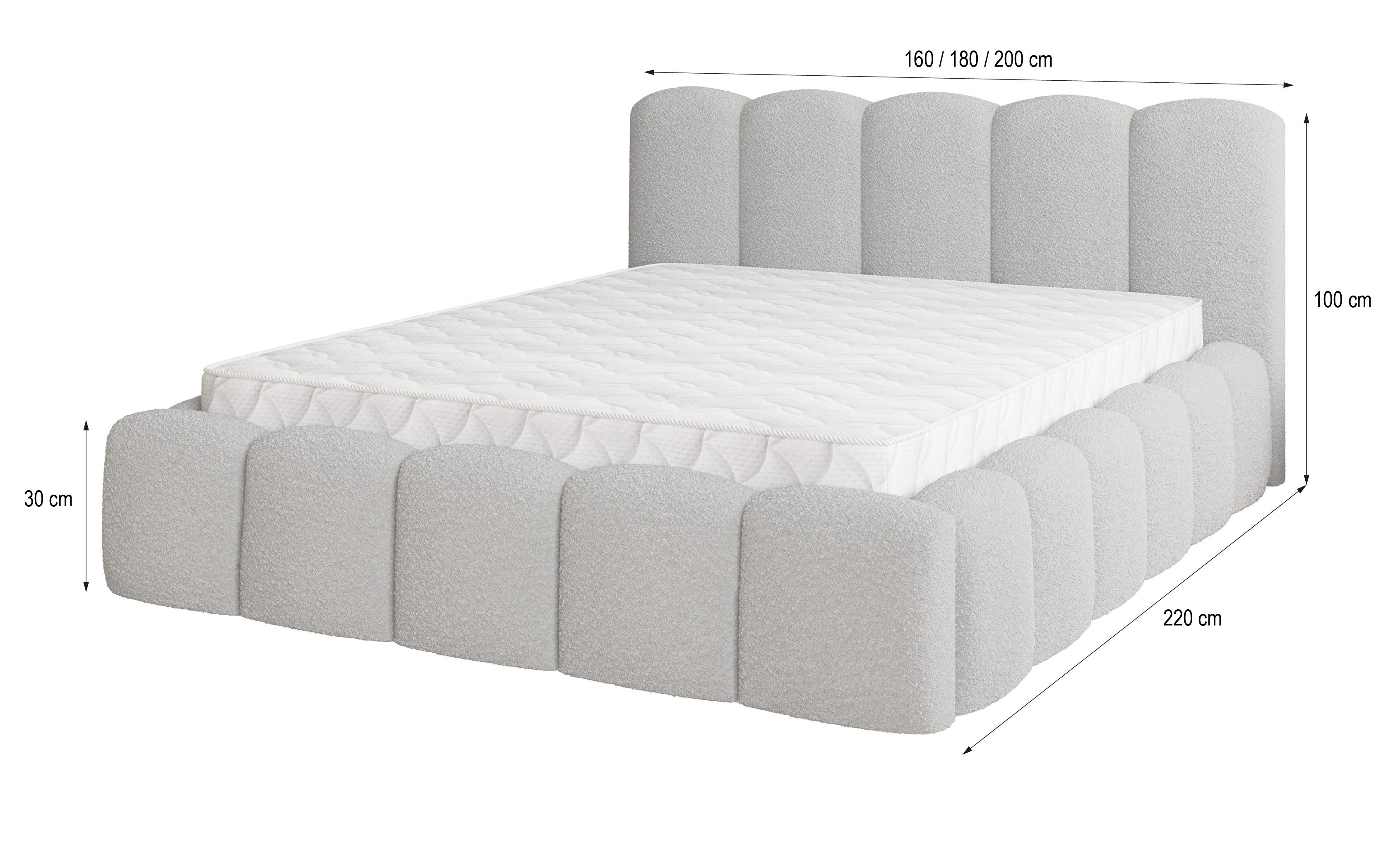 Masseno Boxbett FALINA 140x200 cm beige