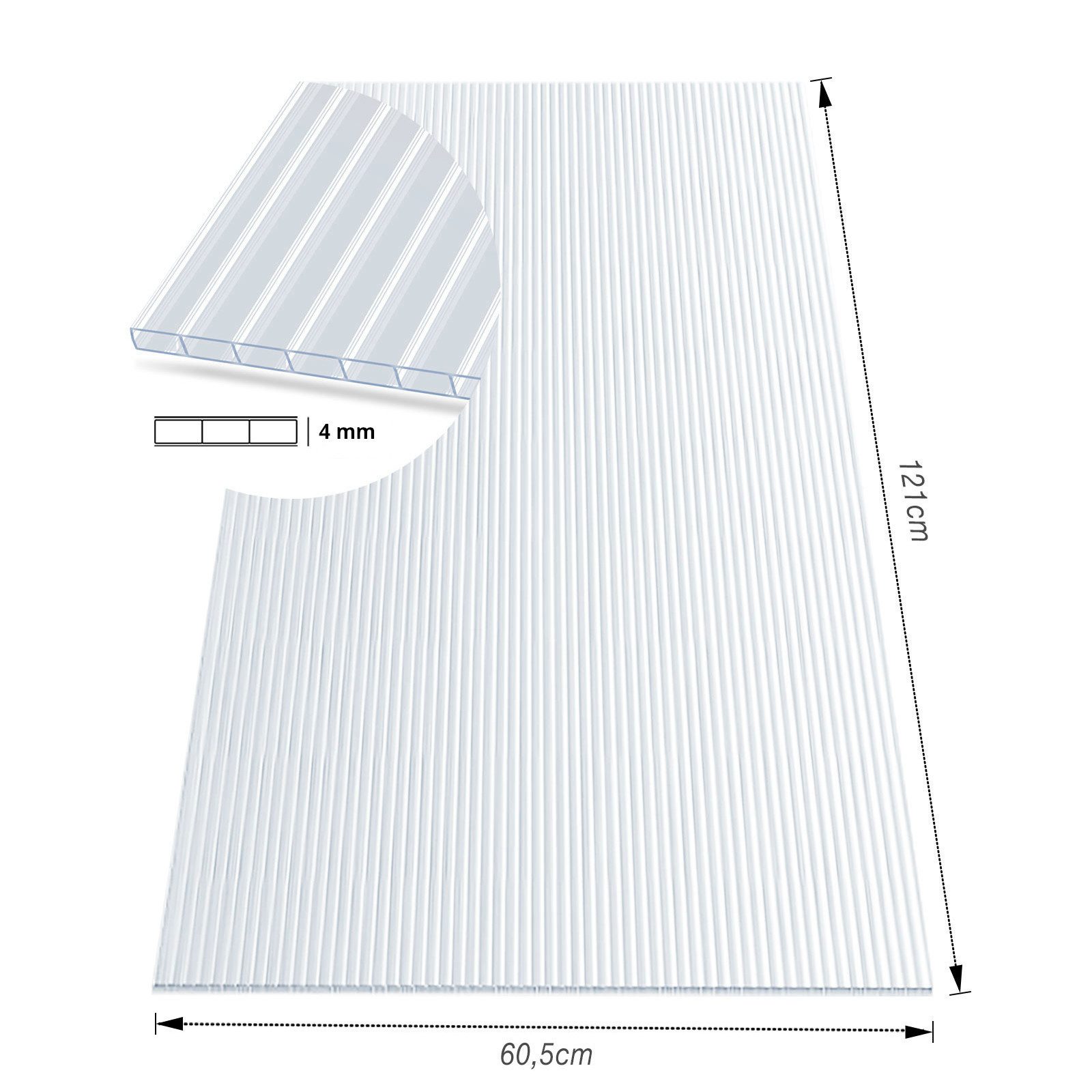 Floordirekt Doppelstegplatte aus Polycarbonat 60,5 x 121 cm, 4/6/10/16 mm, günstig online kaufen