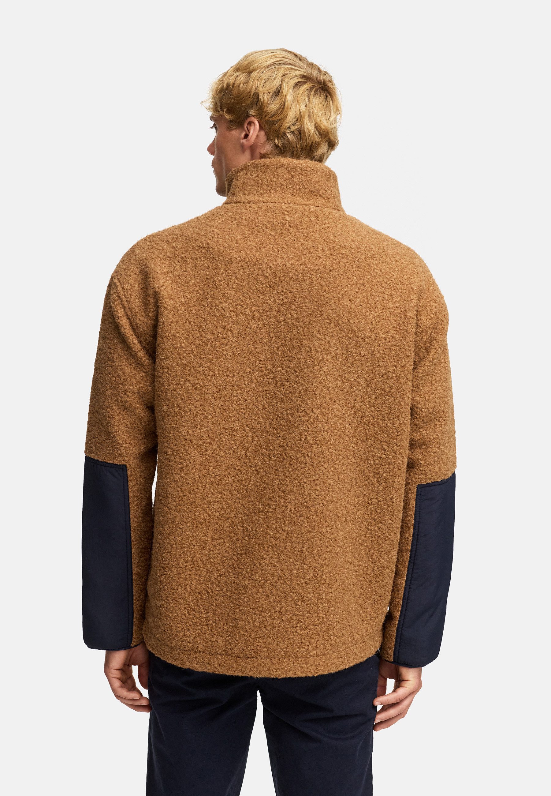 Kronstadt Sommerjacke Herren KSSteele teddy Übergangsjacke Herrenjacke Teddy-Sweatjacke mit Nylon-Einsätzen und Brusttasche