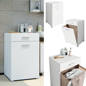 Vicco Wäscheschrank Wäschekorb Badschrank MATTEO XL 1xKipptür Weiß