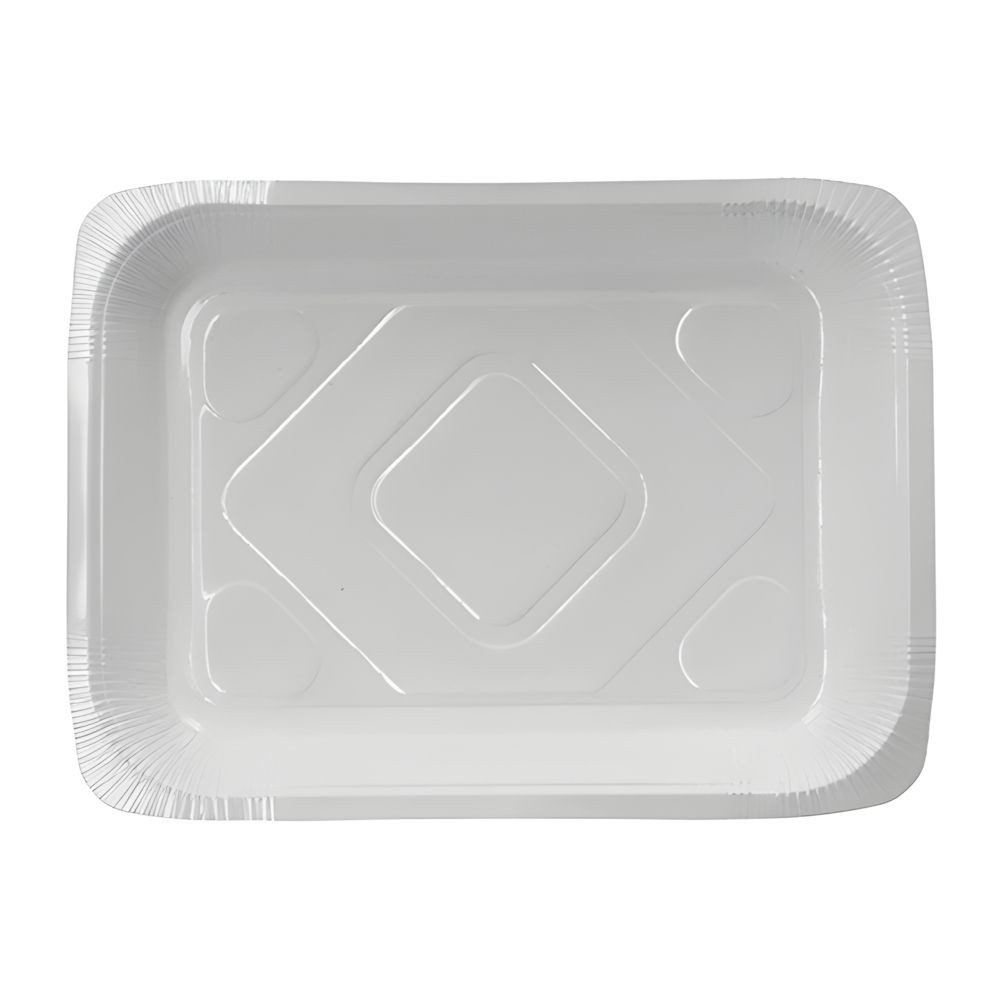 Einwegschale 180 x Siegelschalen Pappe eckig 1200 ml 4,2 x 18,9 x 24,8 cm weiss