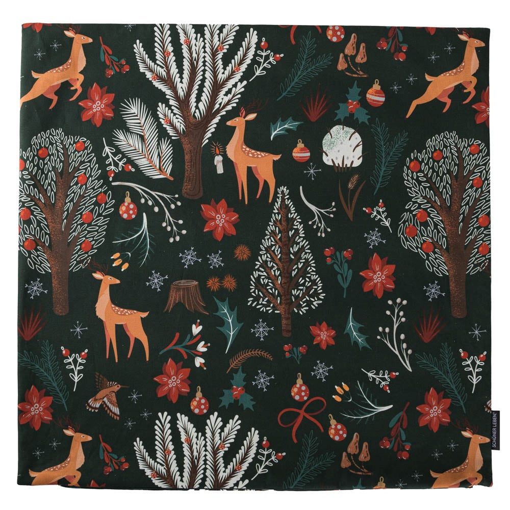 SCHÖNER LEBEN. Dekokissen Kissenhülle Scandi Winter Forest versch. Größen von SCHÖNER LEBEN.