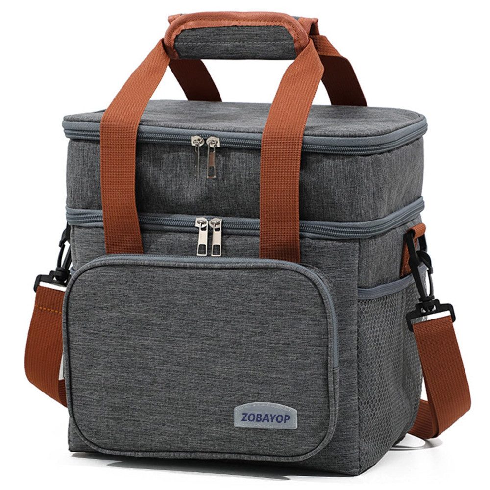 Blusmart Lunchbox Doppel Schicht Mittagessen Tasche, (Große Kapazität Wärmedämmung Mittagessen, Auslaufsicher, Kühltasche), Für Männer Frauen Arbeit Picknick schule