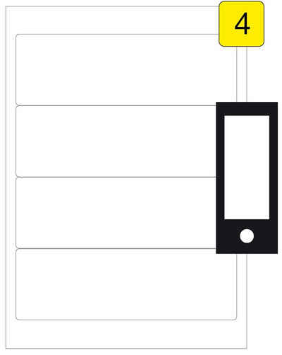 Livepac Office Etiketten 40 Etiketten / 10 Blatt DIN A4 / Größe: 192,5x62 / Ordner-Rückenschild
