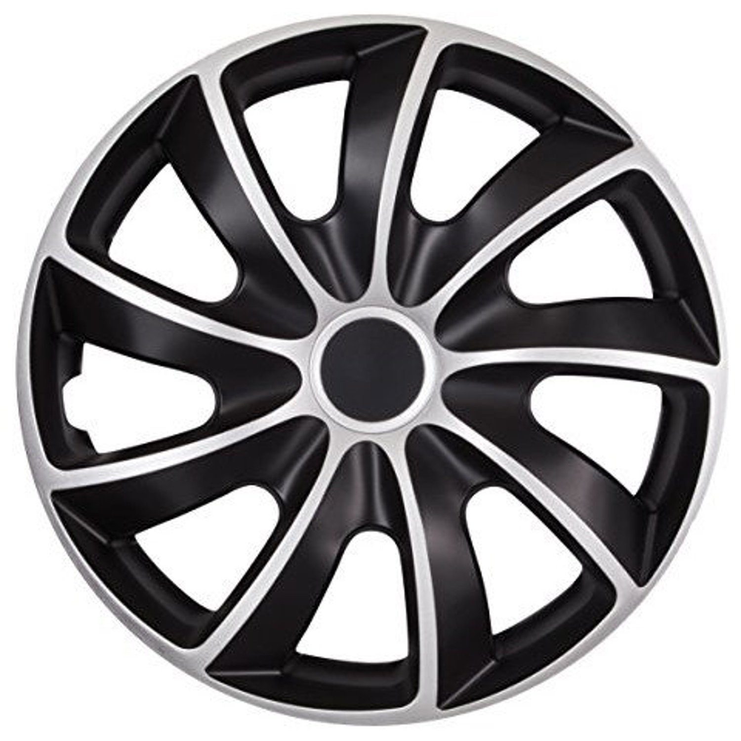 NRM Radkappen 4x NRM Radkappe QUAD BICOLOR silber/schwarz 16", 16 in Zoll, (4-St)