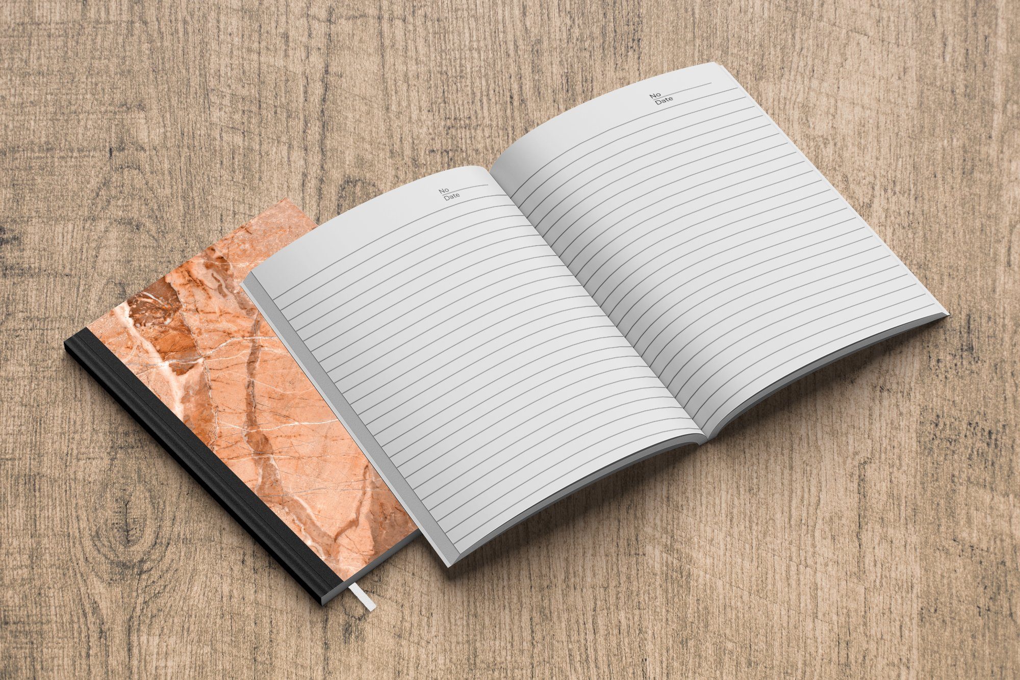 MuchoWow Notizbuch Kristalle - Granit Seiten, Tagebuch, 98 Orange - Notizheft, - Merkzettel, Haushaltsbuch Journal, Weiß, A5