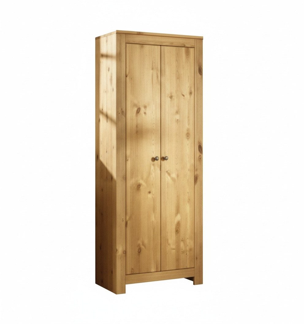 Clever-Moebel Garderobenschrank Kleiderschrank Dielenschrank im Landhausstil Schrank Breite: 68cm, Tiefe: 38cm, Höhe: 193cm