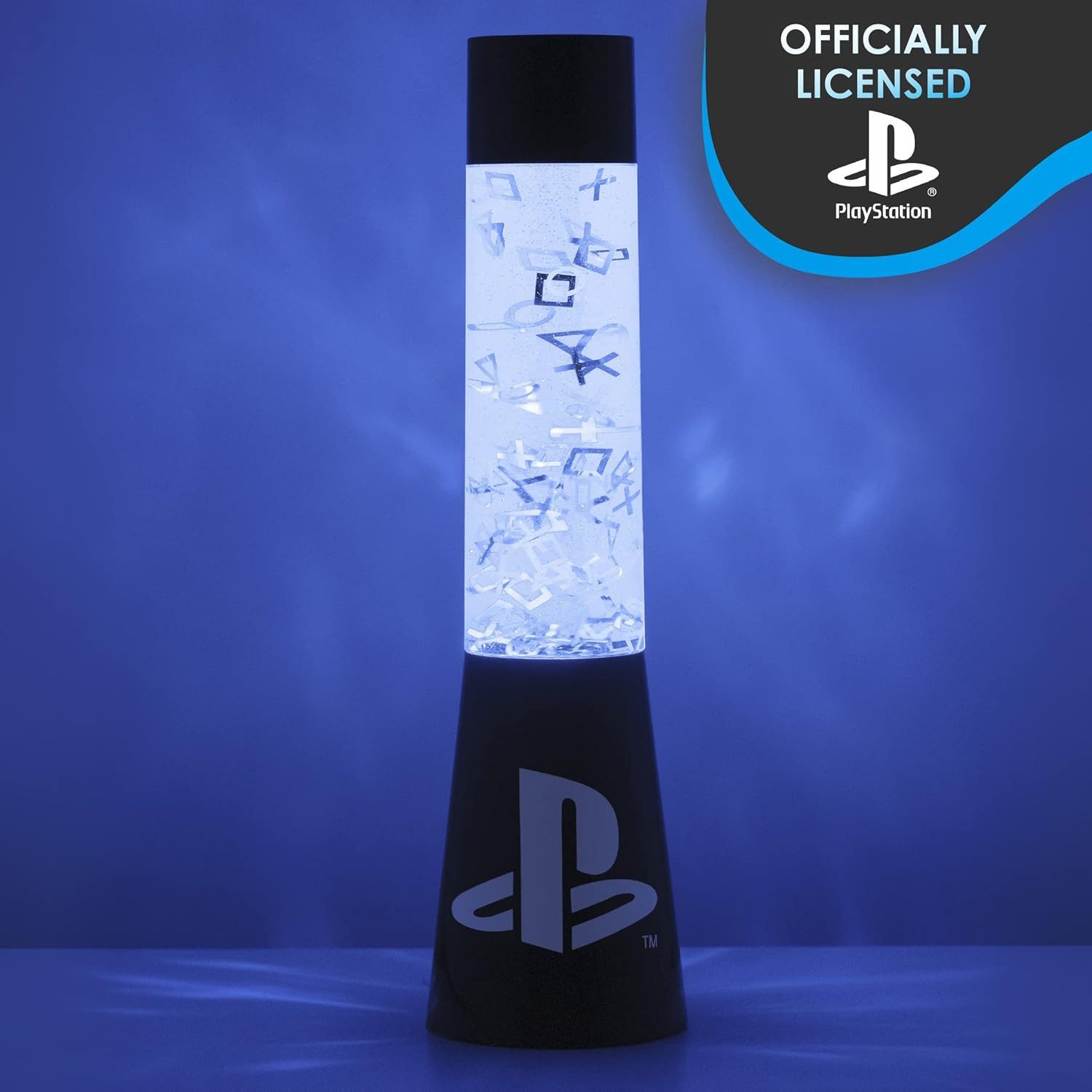 Paladone Dekolicht PlayStation Glitzer Lava-Lampe mit schwebenden Controller-Icons, LED fest integriert, Offiziell lizenziertes Sony Merchandise