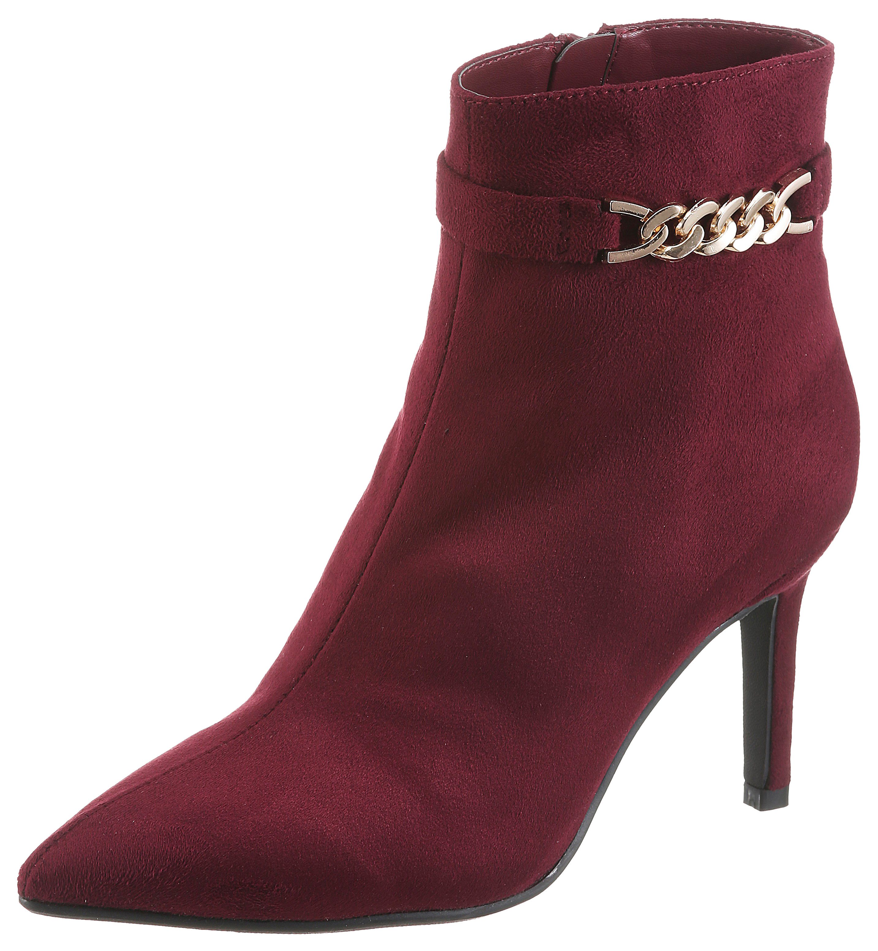 Aniston SHOES Stiefelette Ankle Boots mit goldener Zierkette - NEUE KOLLEKTION