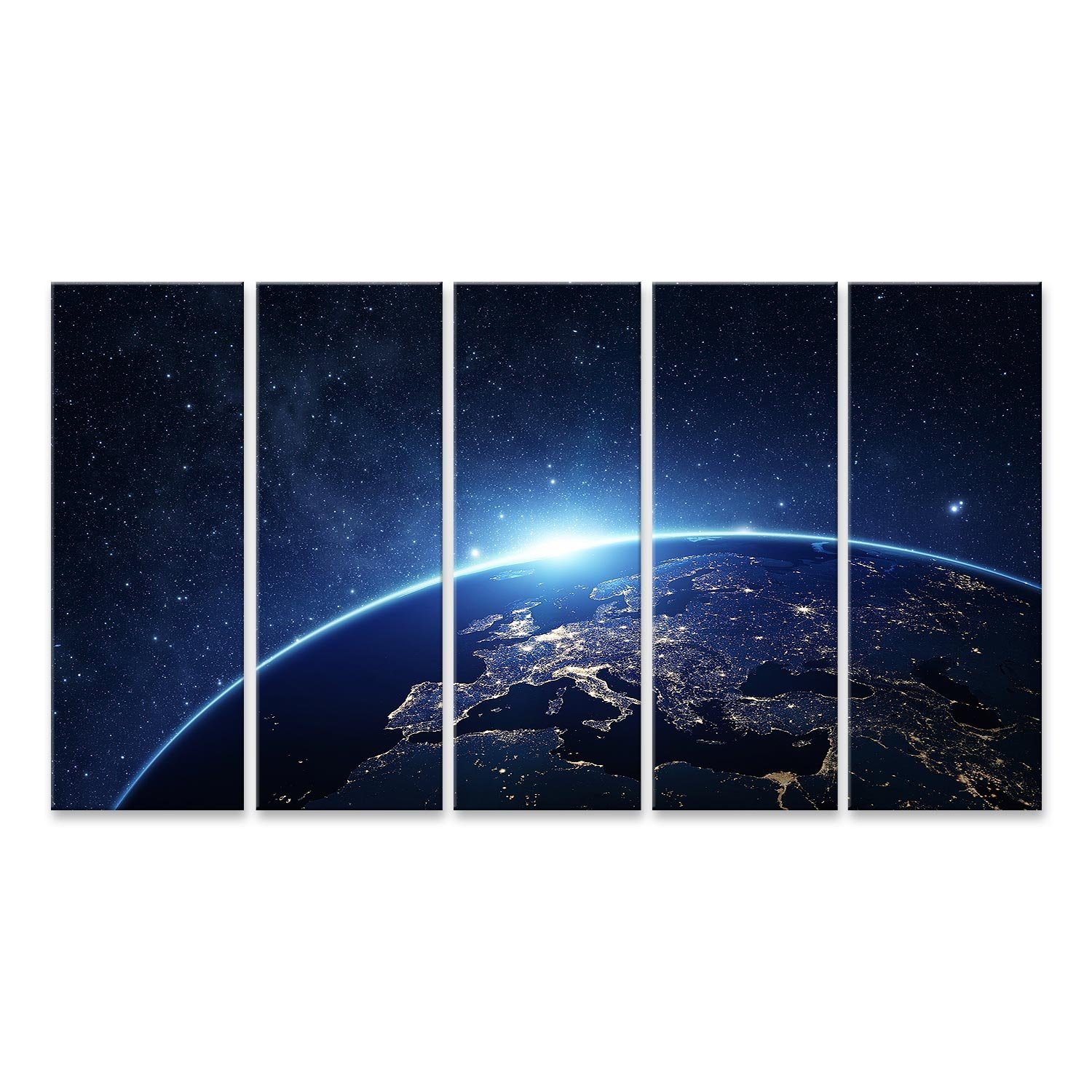 islandburner Leinwandbild Bild auf Leinwand Planet Erde Aus Dem Weltraum Bei Nacht Wandbild Post