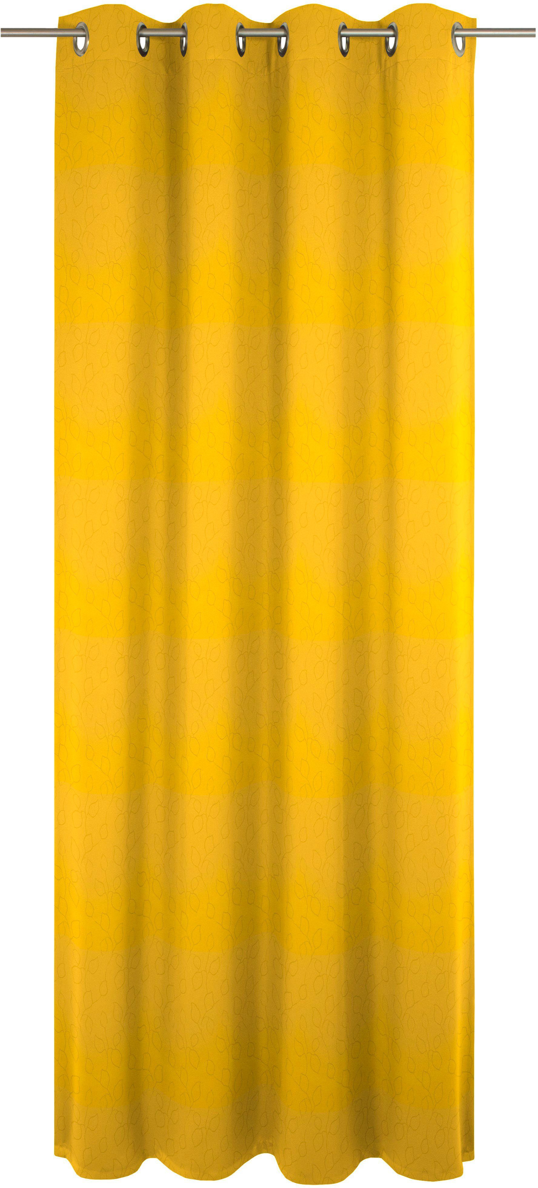 Vorhang Westport, Wirth, Ösen (1 St), blickdicht, Jacquard gelb