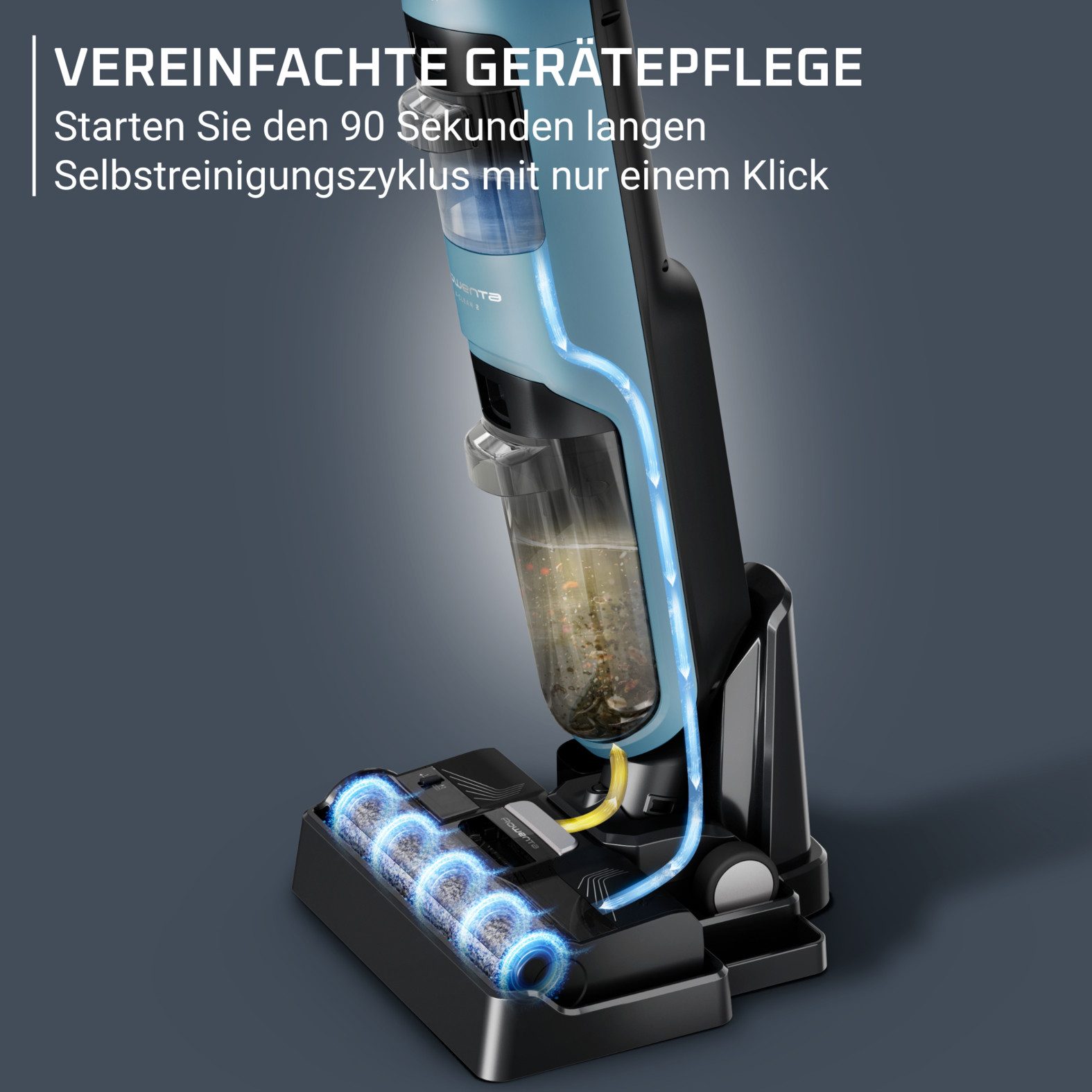 Rowenta Nass-Trocken-Sauger Rowenta X-Clean 2, Saugen und Wischen, LED-Display, ECO- und MAX-Modi, 120 W, beutellos, selbstreinigend, selbstfahrende Walze, geei – Bild 4 von 5