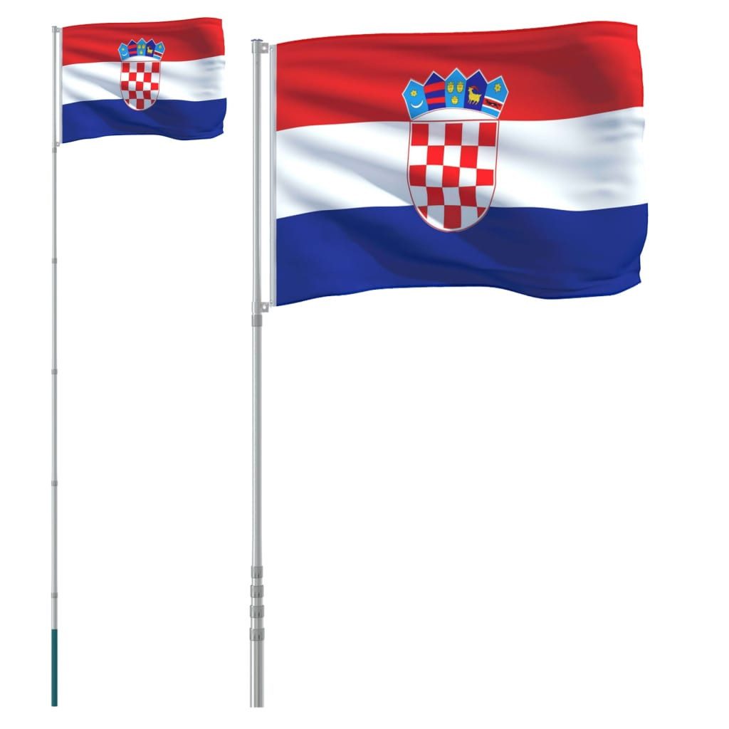 Flagge Flagge Kroatiens mit Mast 5,5 m Aluminium