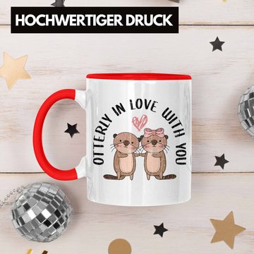 Trendation Tasse Trendation - Valentinstag Tasse Geschenk für Ihn Sie Lustig Otter Geschenkidee Becher Freund Freundin Wortspiel Liebe Paare