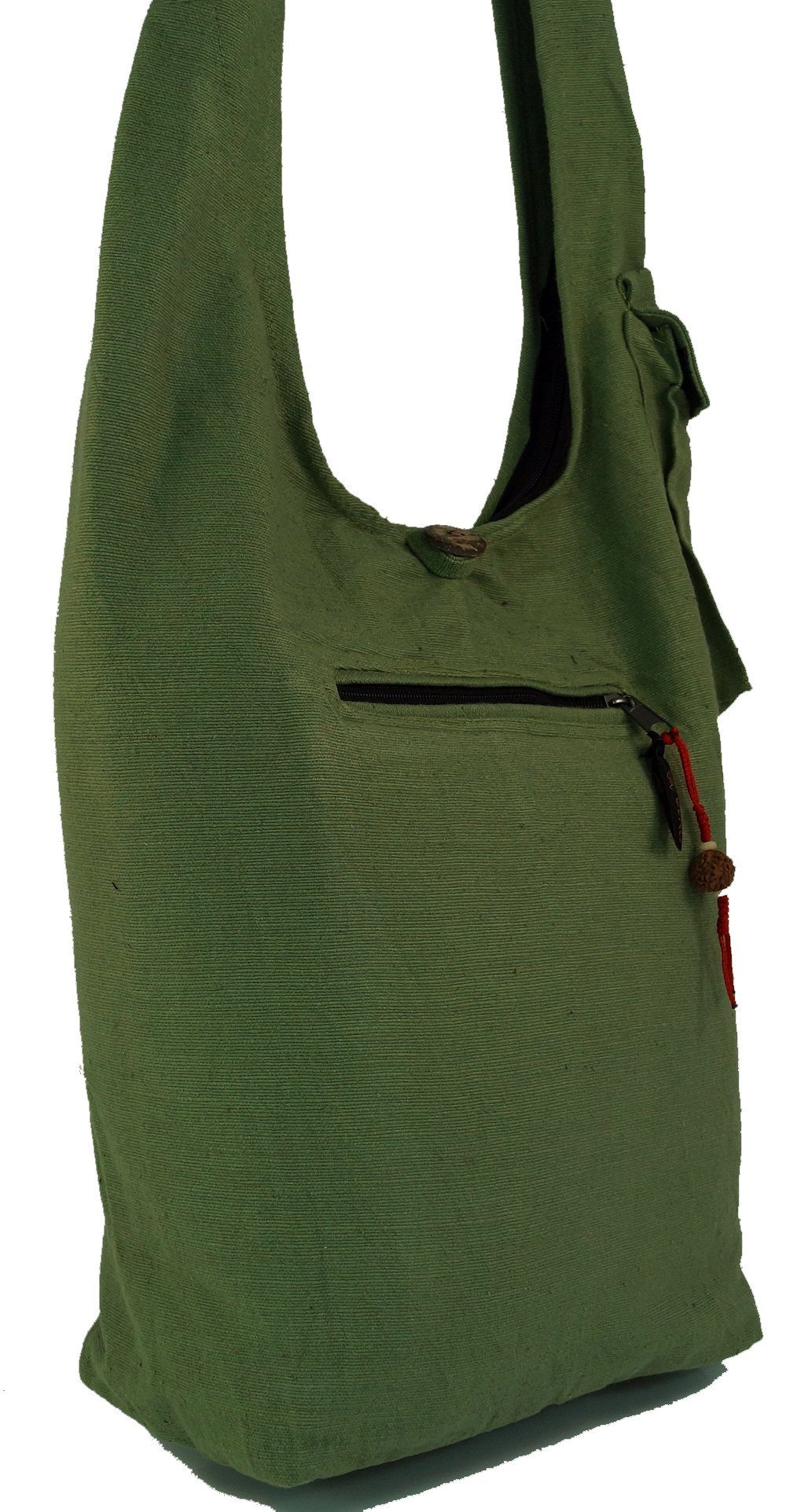 Guru-Shop Schultertasche Sadhu Bag, Goa Schulterbeutel grün Tasche, 