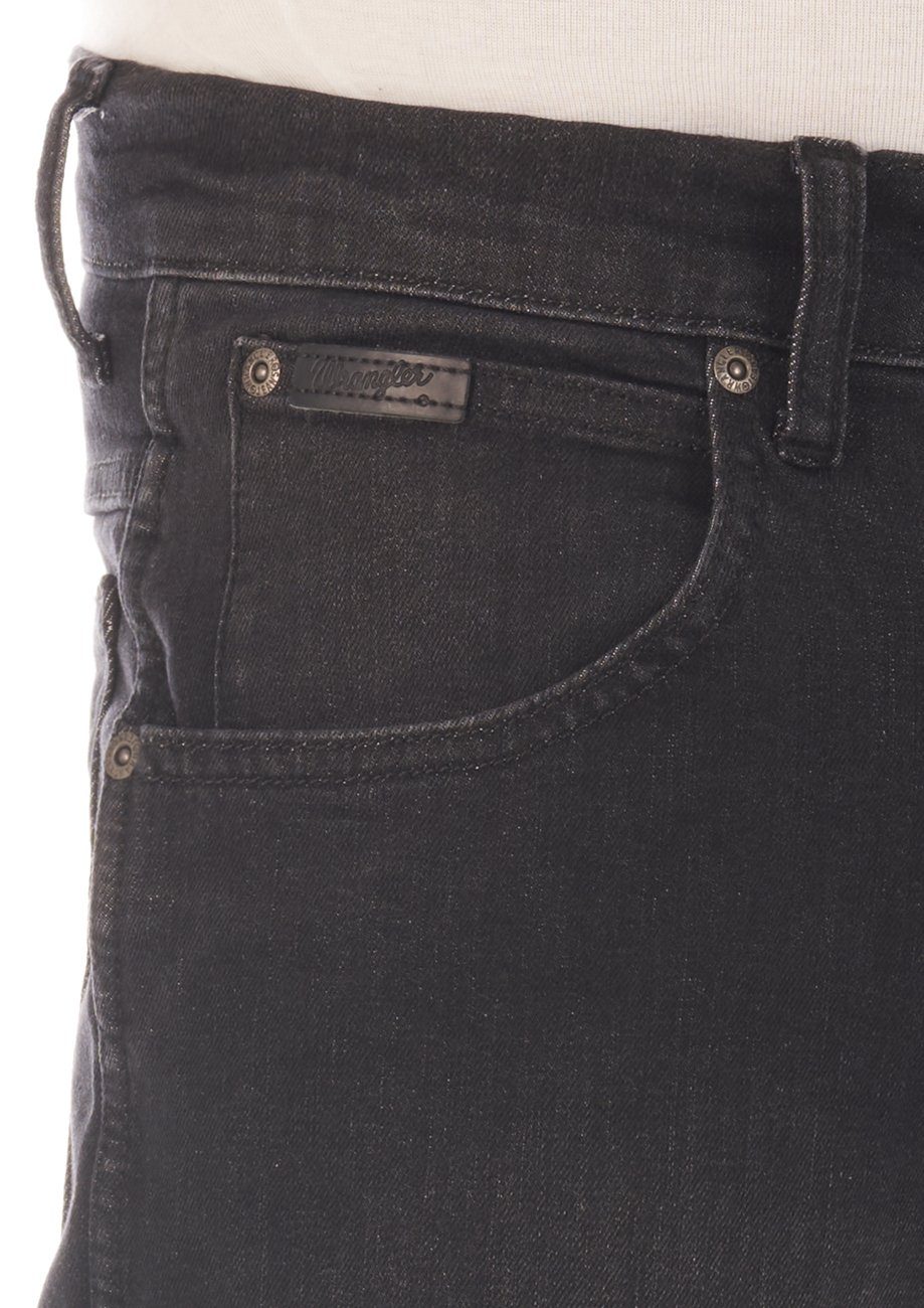 Cash Stretch Hose Jeanshose Regular Herren Texas Denim Straight-Jeans Wrangler (WSS1HT240) Fit Black mit Stretch