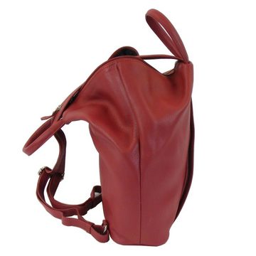 HGL Schultertasche HGL Damen Rucksack rot echt Leder Glattleder Stadtrucksack Cityrucksack 19245