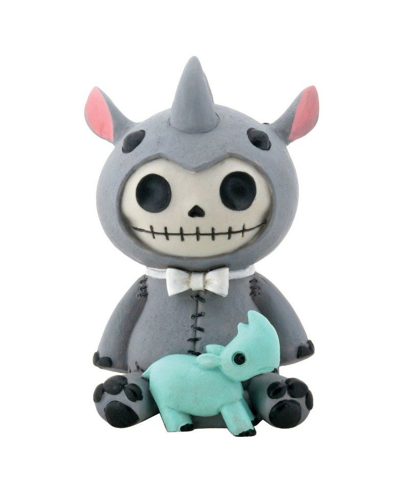 Figuren Shop GmbH Dekofigur Große Furry Bones Figur - Rhino - Gothic Fantasy Dekofigur