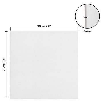 Kurtzy Leinwand 12er Set quadratische Leinwand 20x20 cm, 12 Stück Quadratische Leinwand 20x20 cm