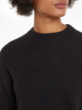Calvin Klein Jeans Stehkragenpullover LOGO INTARSIA REGULAR SWEATER mit Logostickerei