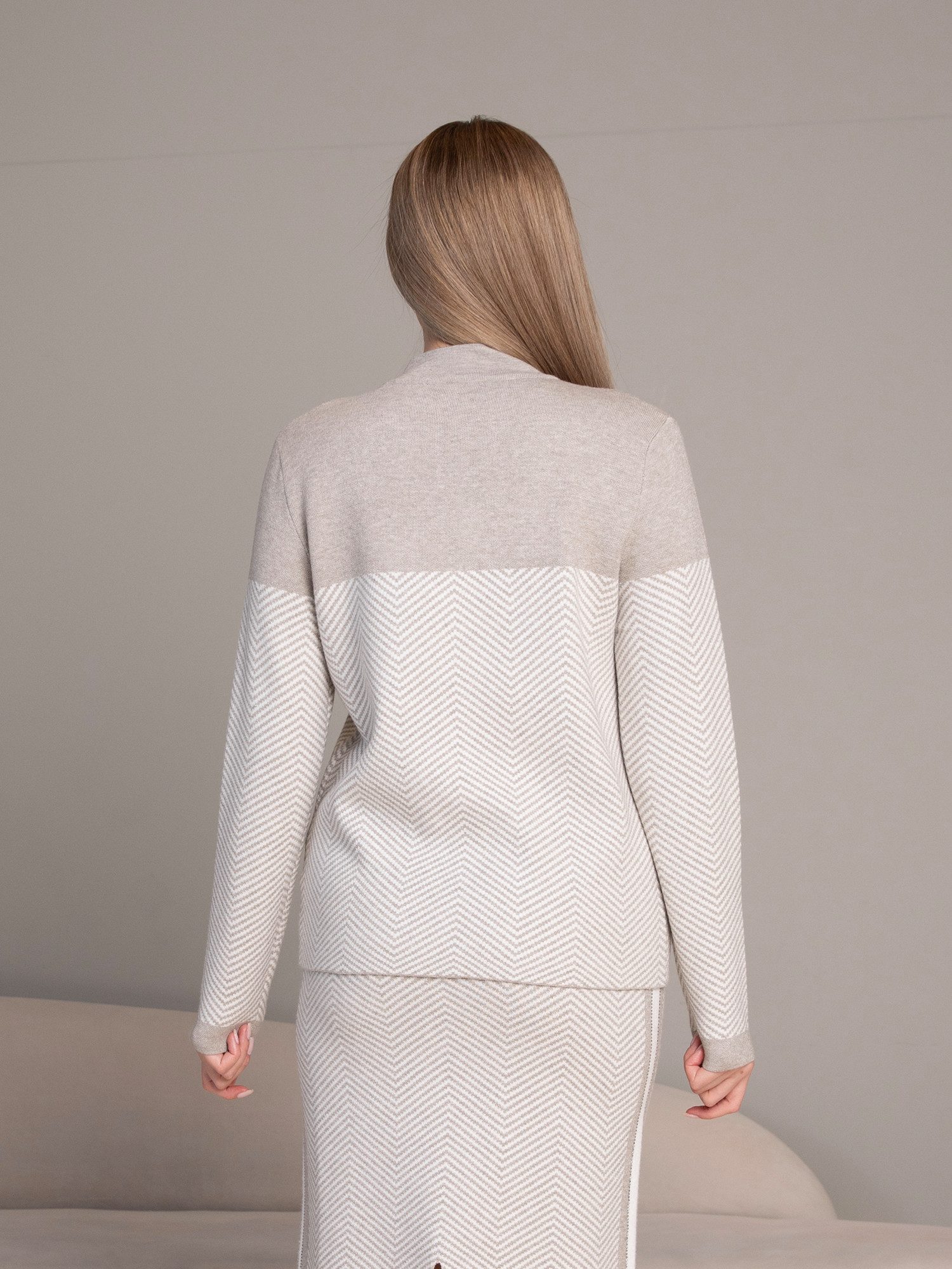 Passioni Cardigan Strickcardigan mit grafischem Zickzackmuster günstig online kaufen