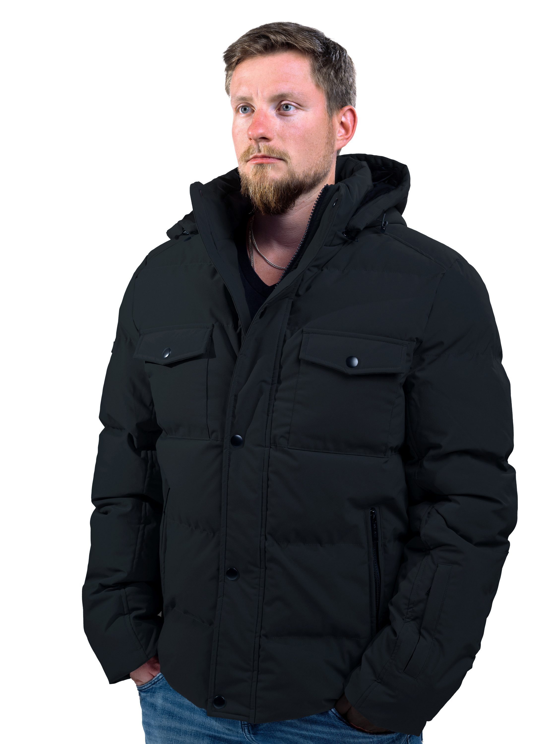 Poolman Winterjacke Winterjacke mit Kapuze mit abnehmbarer Kapuze und Stehk günstig online kaufen