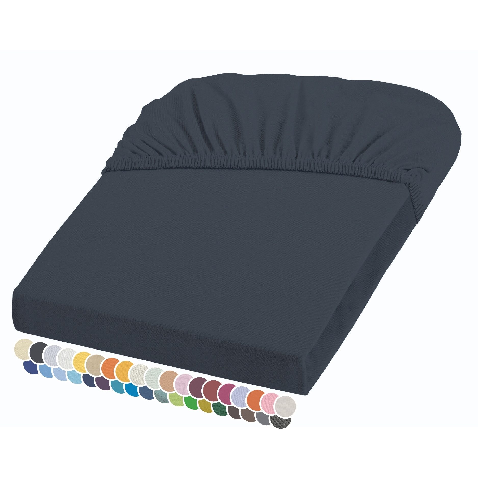 liebling Spannbettlaken Elasthan, Baumwolle/Elasthan, Gummizug: rundum, blickdicht, faltenfrei, atmungsaktiv, Power-Stretch, in über 40 Farben