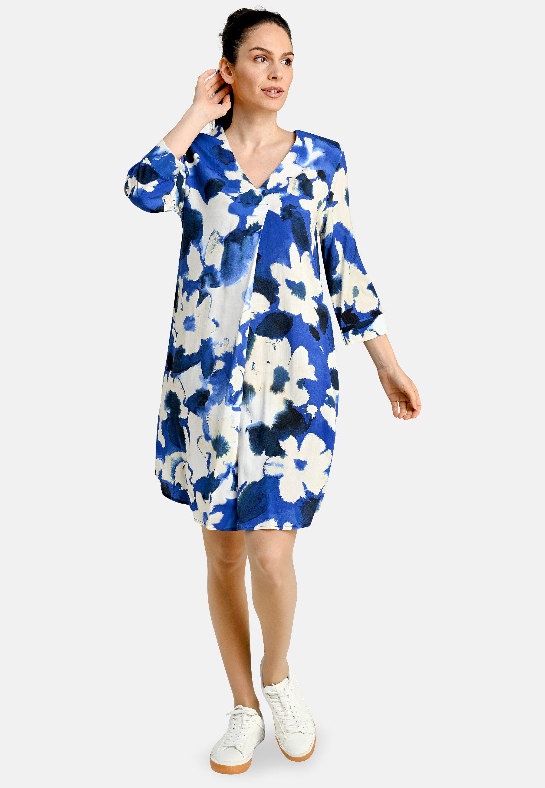 Midikleid Dress Big Flowers - 10/blue-white