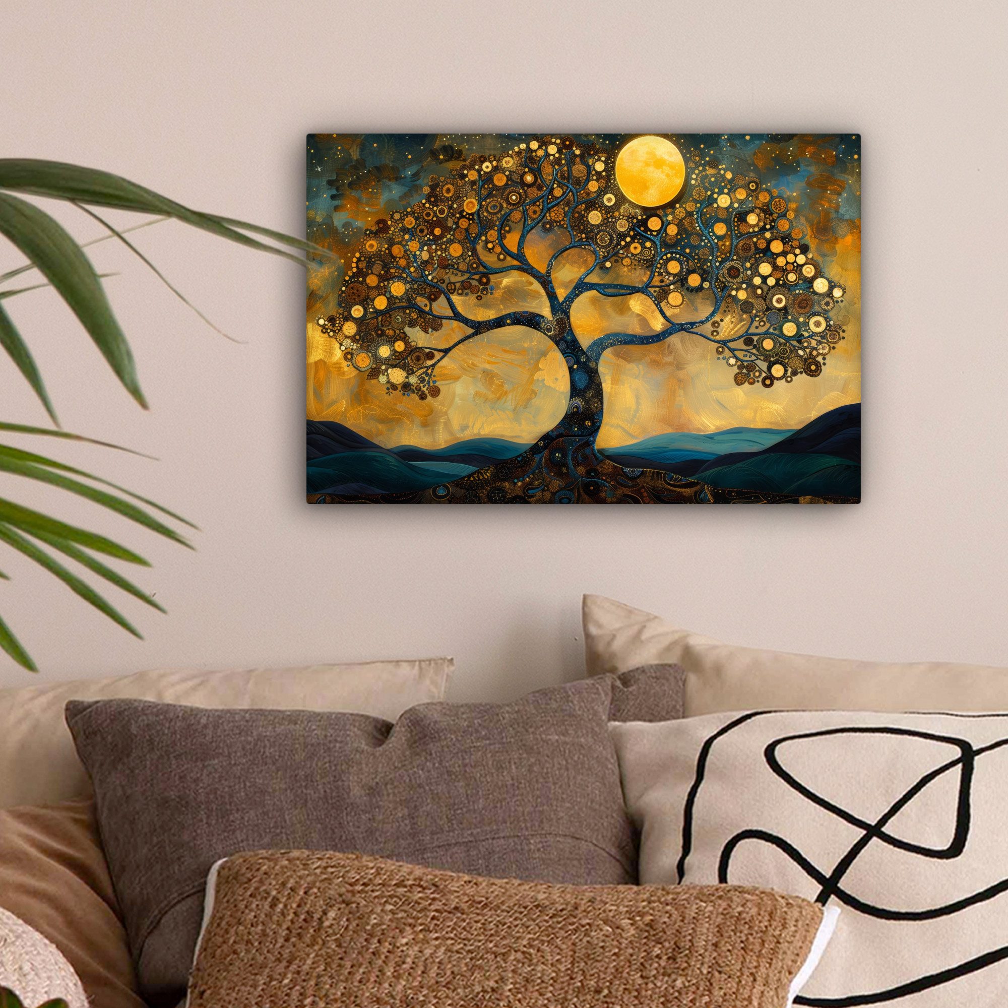 OneMillionCanvasses® Leinwandbild Baum - Industriell - Abstrakt - Gelb, Fot günstig online kaufen