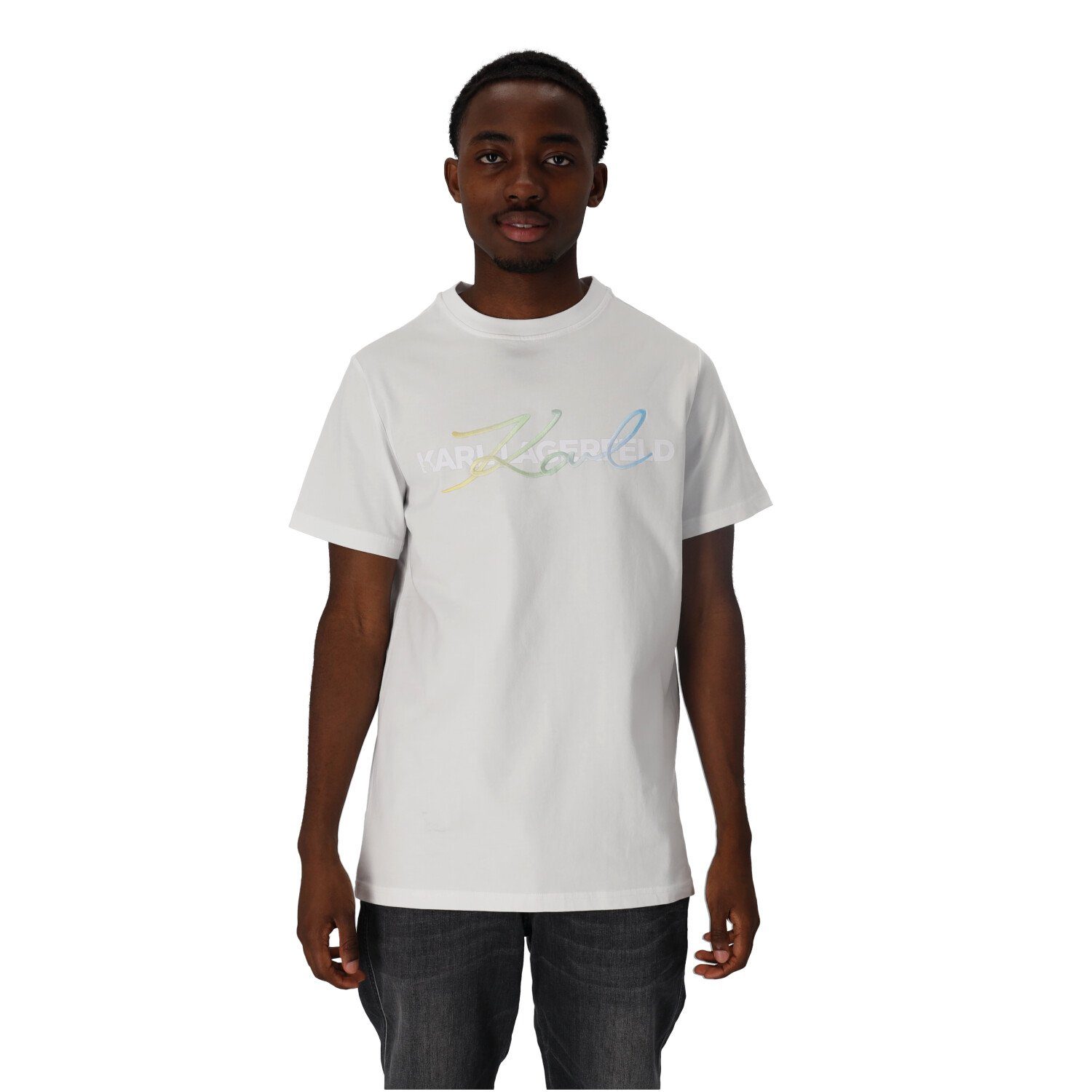 T-SHIRT T-Shirt LAGERFELD CREWNECK weiß (1-tlg)