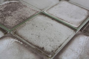 Mosani Mosaikfliesen Glasmosaik Mosaikfliese Retro Vinatage Zement Style urban grau