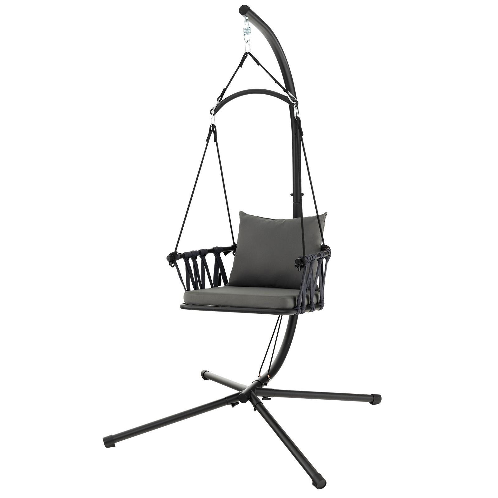 KOMFOTTEU Hängesessel, mit Gestell, Ständer & bequemen Kissen bis 150 kg belastbar