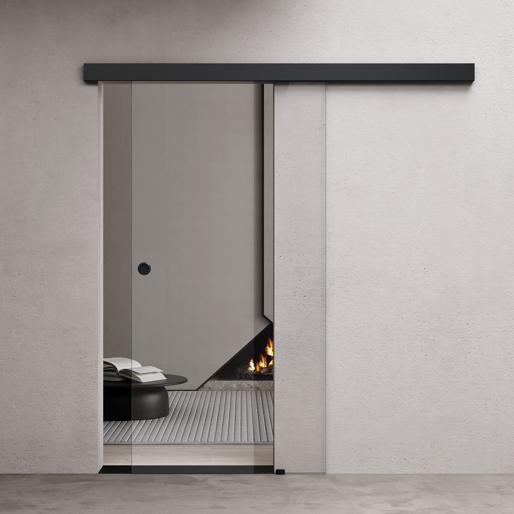 doporro Glasschiebetür komplettset Zimmertür H:205/215cm 8mm günstig online kaufen
