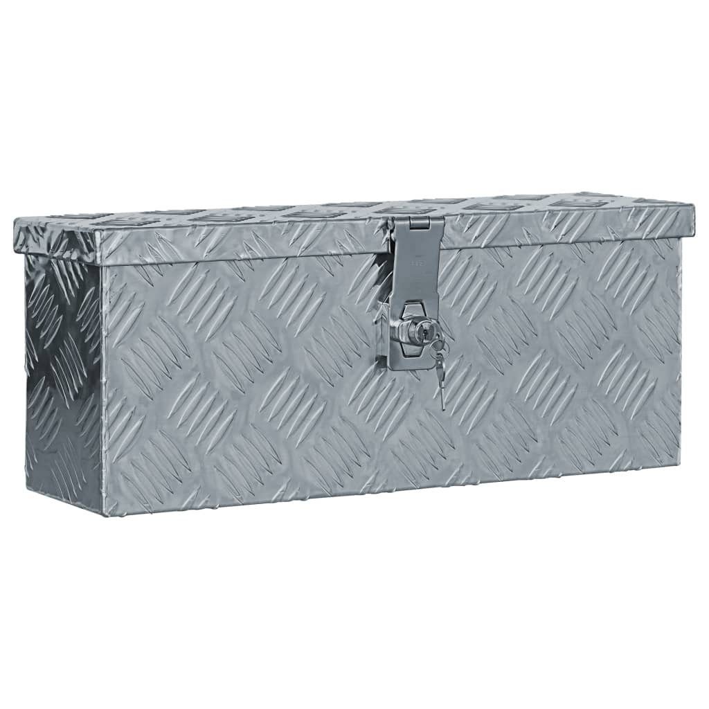 St) 20 48,5 x cm 14 x Werkzeugbox vidaXL Aluminiumkiste Silbern (1