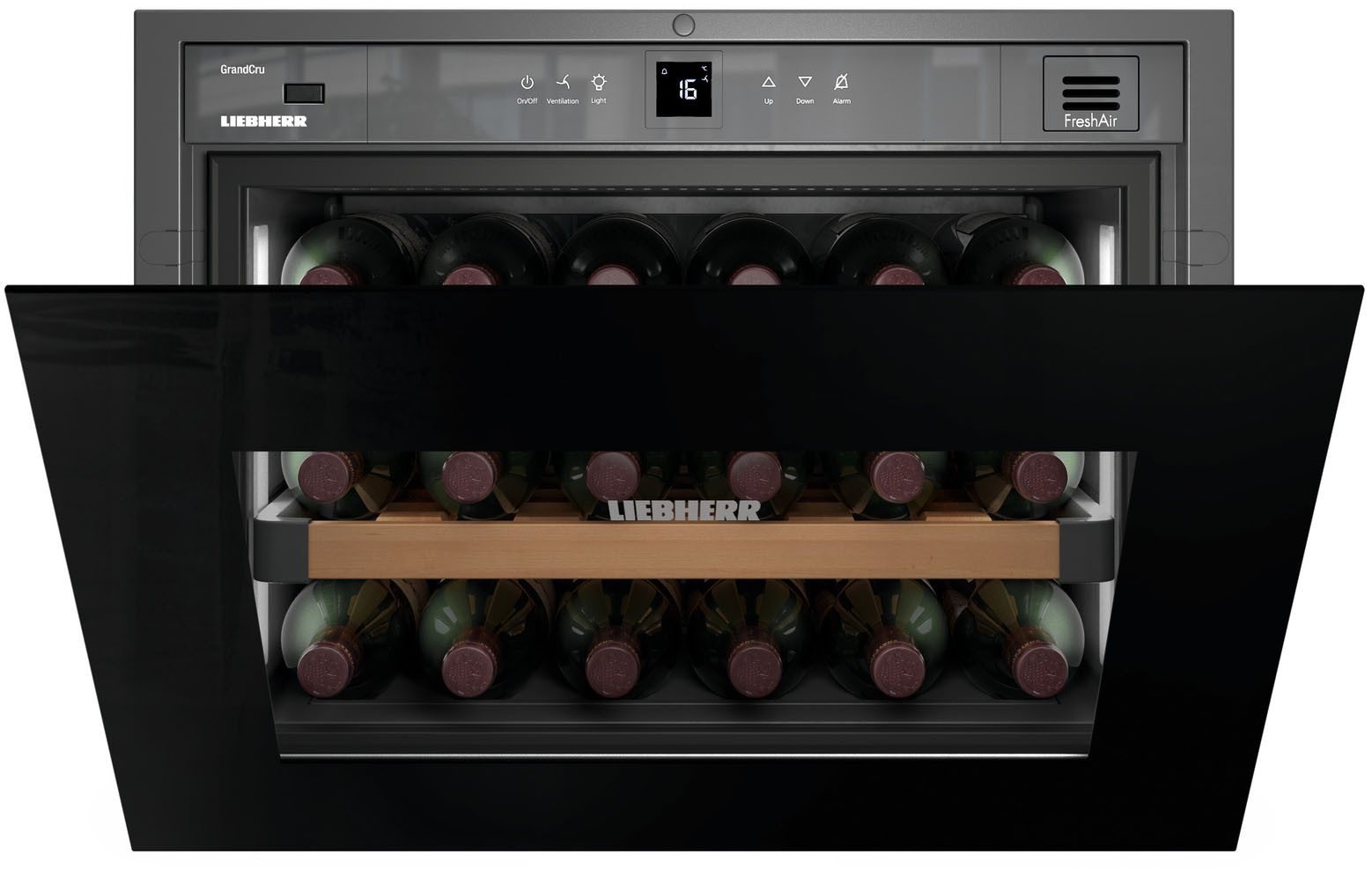 Liebherr Einbauweinkühlschrank WKEgb 582 GrandCru, für 18 Standardflaschen á 0,75l,FreshAir Aktivkohlefilter, Kindersicherung