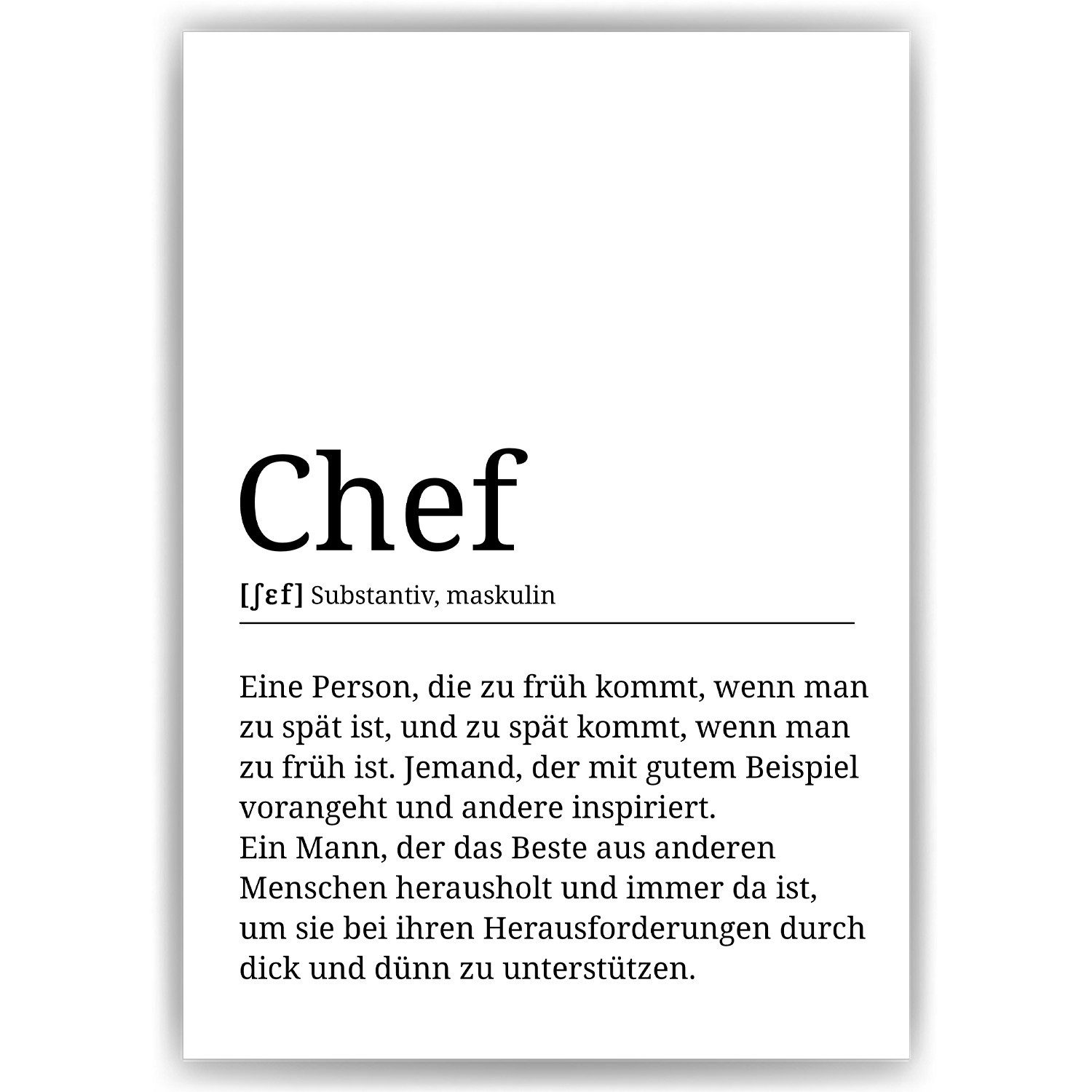 Tigerlino Poster Chef Definition Vorgesetzter Geschenk günstig online kaufen
