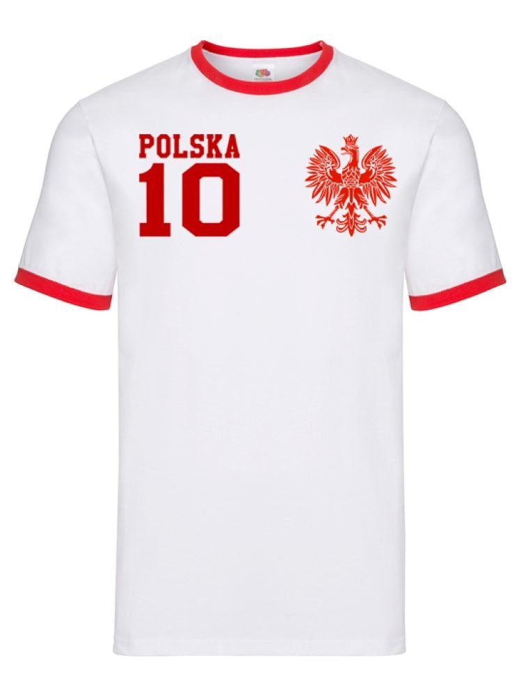 T-Shirt Herren Polen Polska Sport Trikot Fußball Weltmeister WM Europa EM