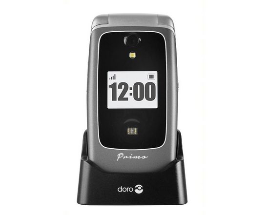 Doro Primo by DORO 418 graphit Handy Seniorenhandy (7,11 cm/2,8 Zoll, 3 MP Kamera, Großtastenhandy, Klapp, GPS, Kardiomessfunktion, Sturzfunktion, Indoor- & Outdoor-Ortung)