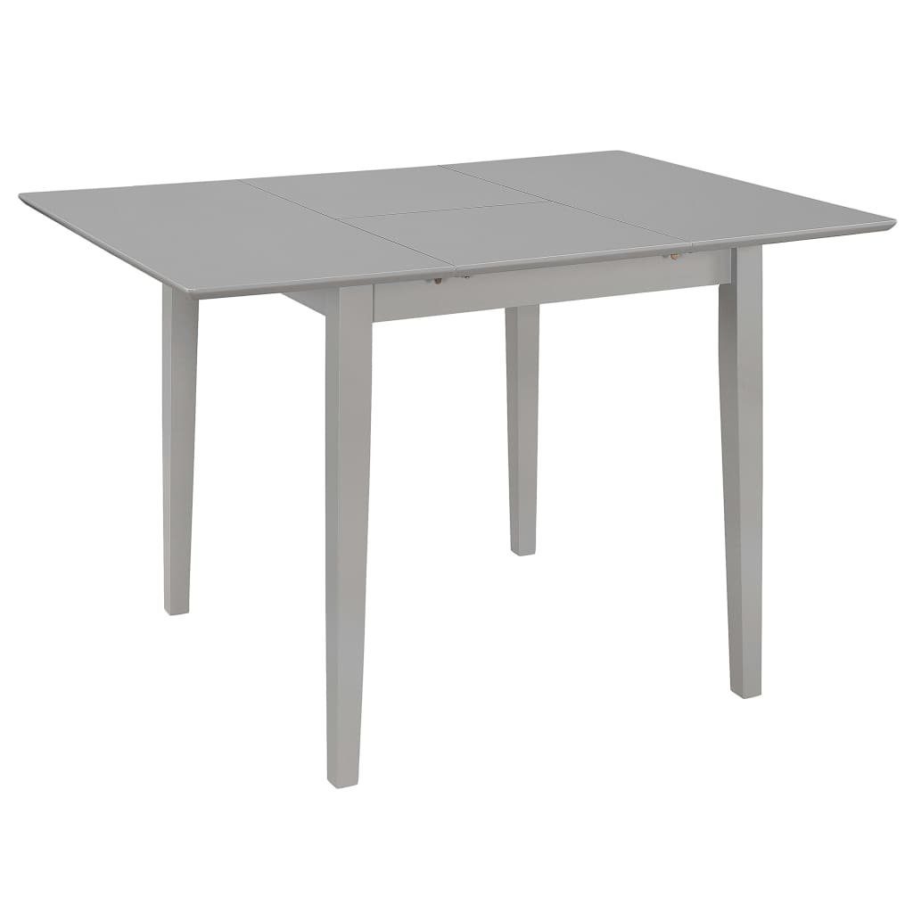 furnicato Esstisch Ausziehbarer 80-120x80x74 cm Grau Massivholz mit (1-St)