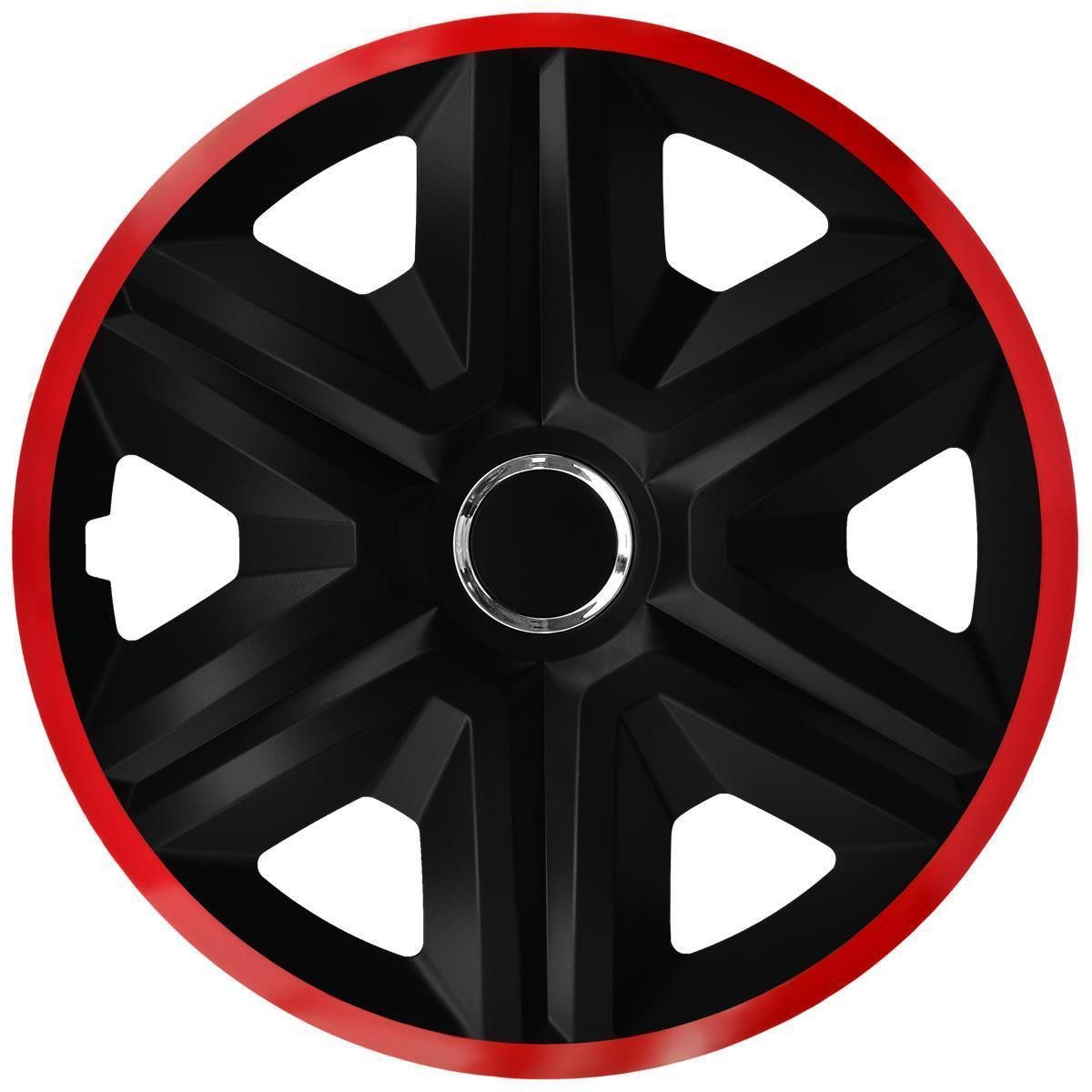 NRM Radkappe FAST LUX 15 Zoll in Rot, 15 in Zoll, (4-St) Radzierblenden für Stahlfelgen Radkappen Satz 4er Set 15"