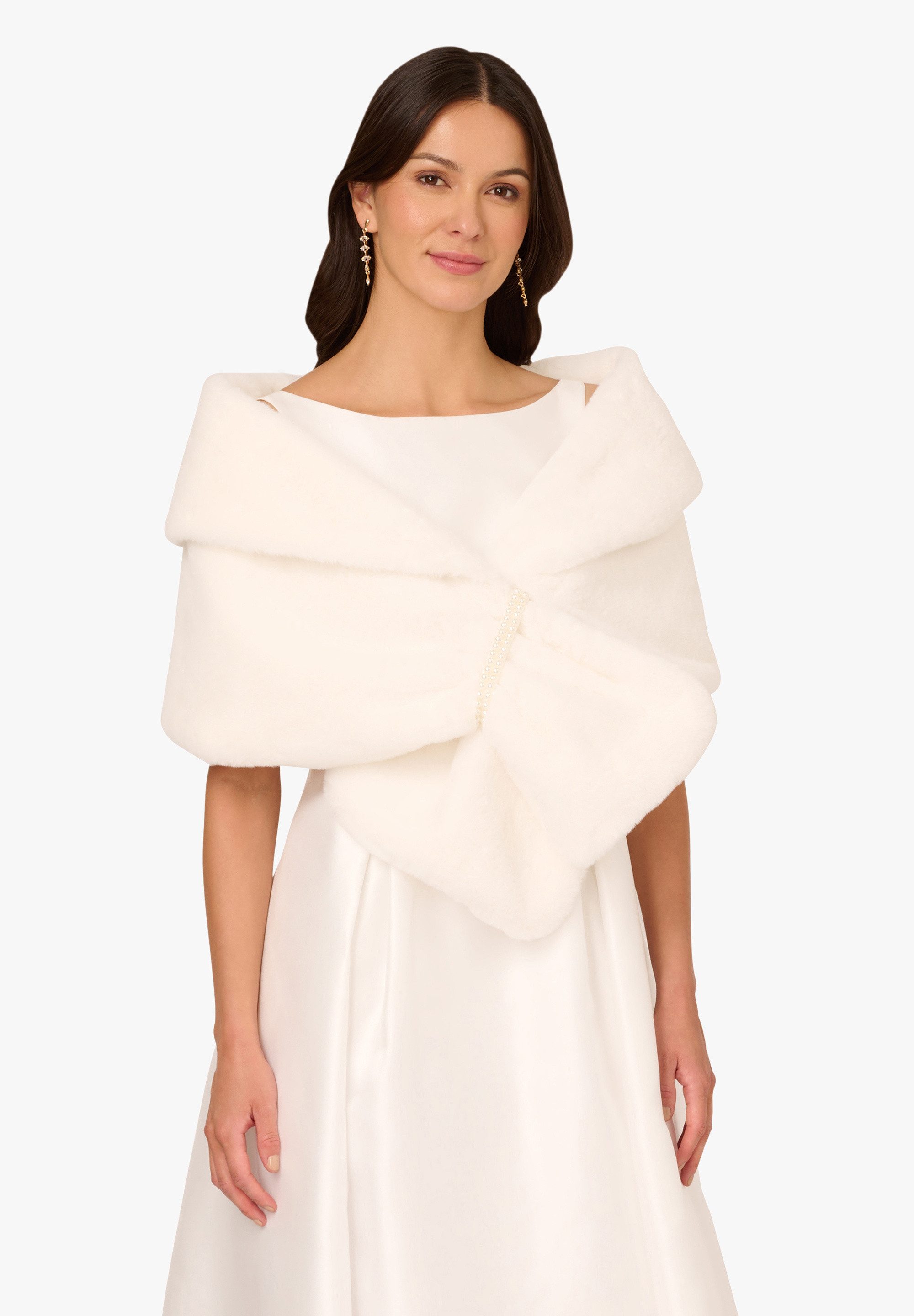 Adrianna Papell Bolero Faux Fur Wrap Glamourös, schimmernd, stilvoll