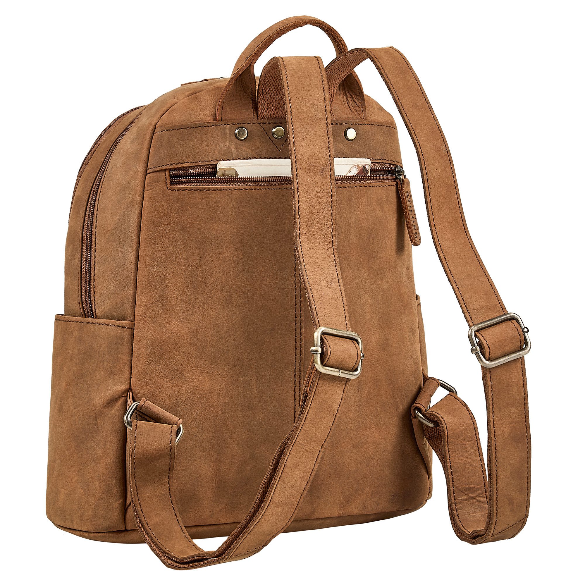 STILORD Cityrucksack "Marcella" Moderner Kleiner Leder Rucksack Damen 13 Zoll