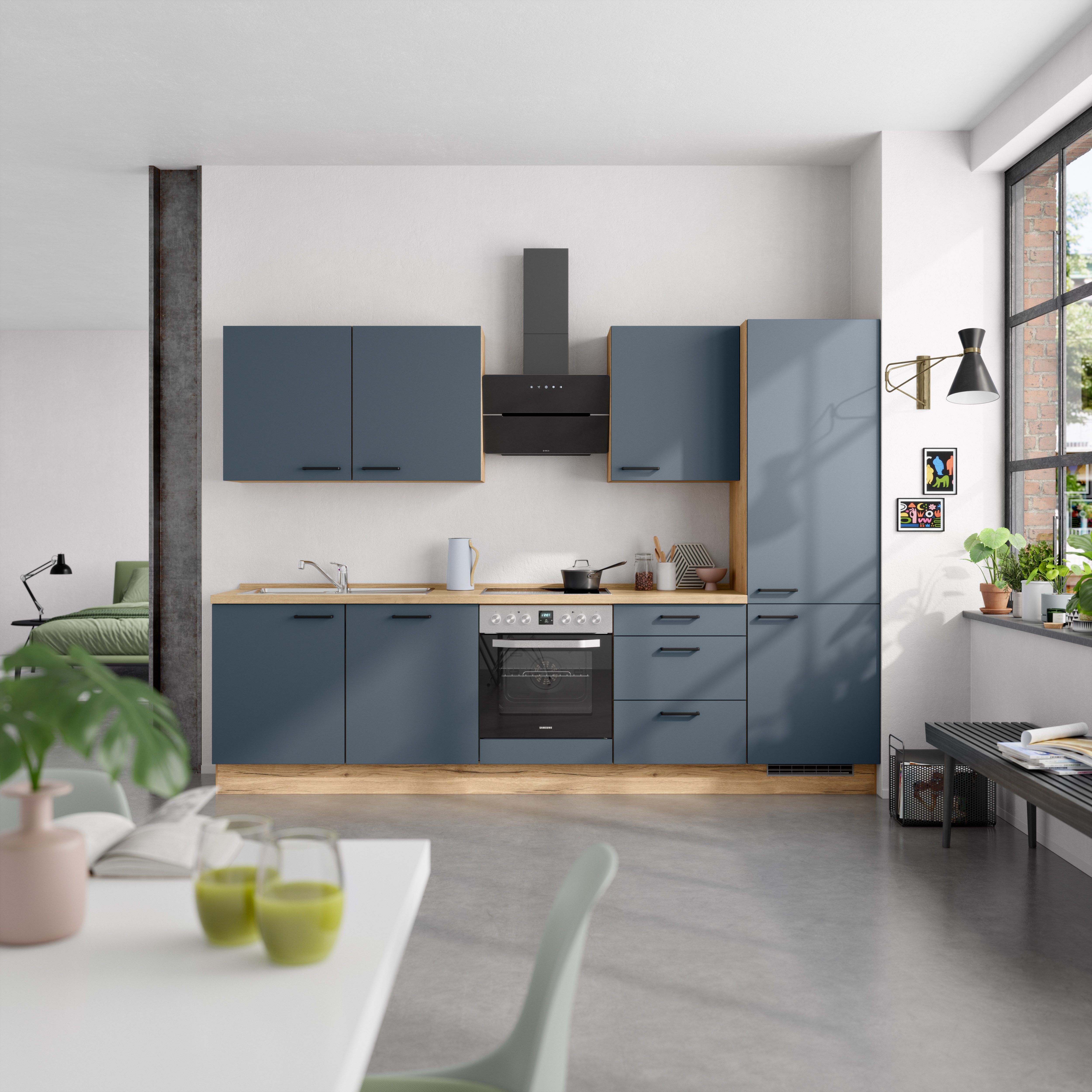 nobilia® Küchenzeile "Easytouch II", NEU: individuell anpassbar mit gratis Profi-Beratung, vormontiert, Breite 300 cm, Ausrichtung wählbar, wahlw. mit E-Geräten