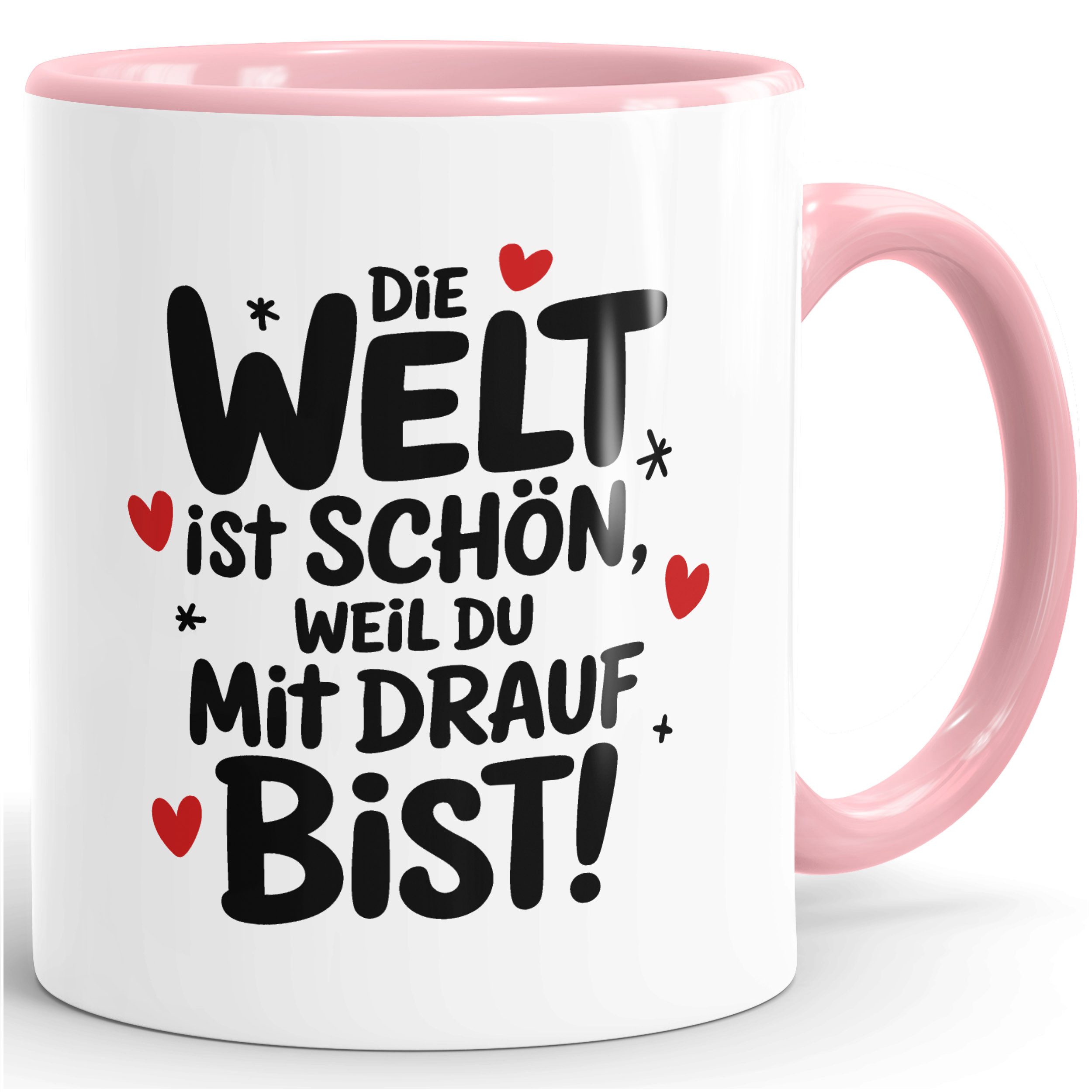 SpecialMe Tasse Kaffee-Tasse Motiv Spruch Die Welt ist schön, beidseitig bedruckt, Keramik