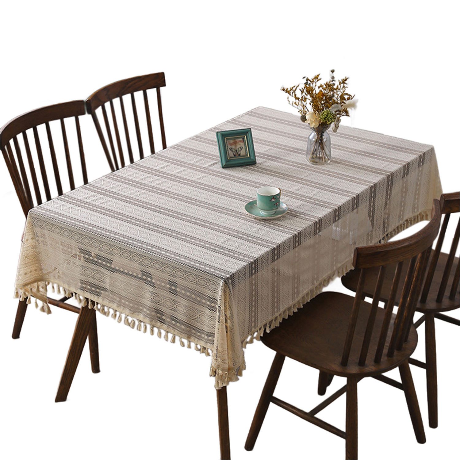 Refttenw Tischdecke Bohemian Style Tassel Esstischdecke, günstig online kaufen
