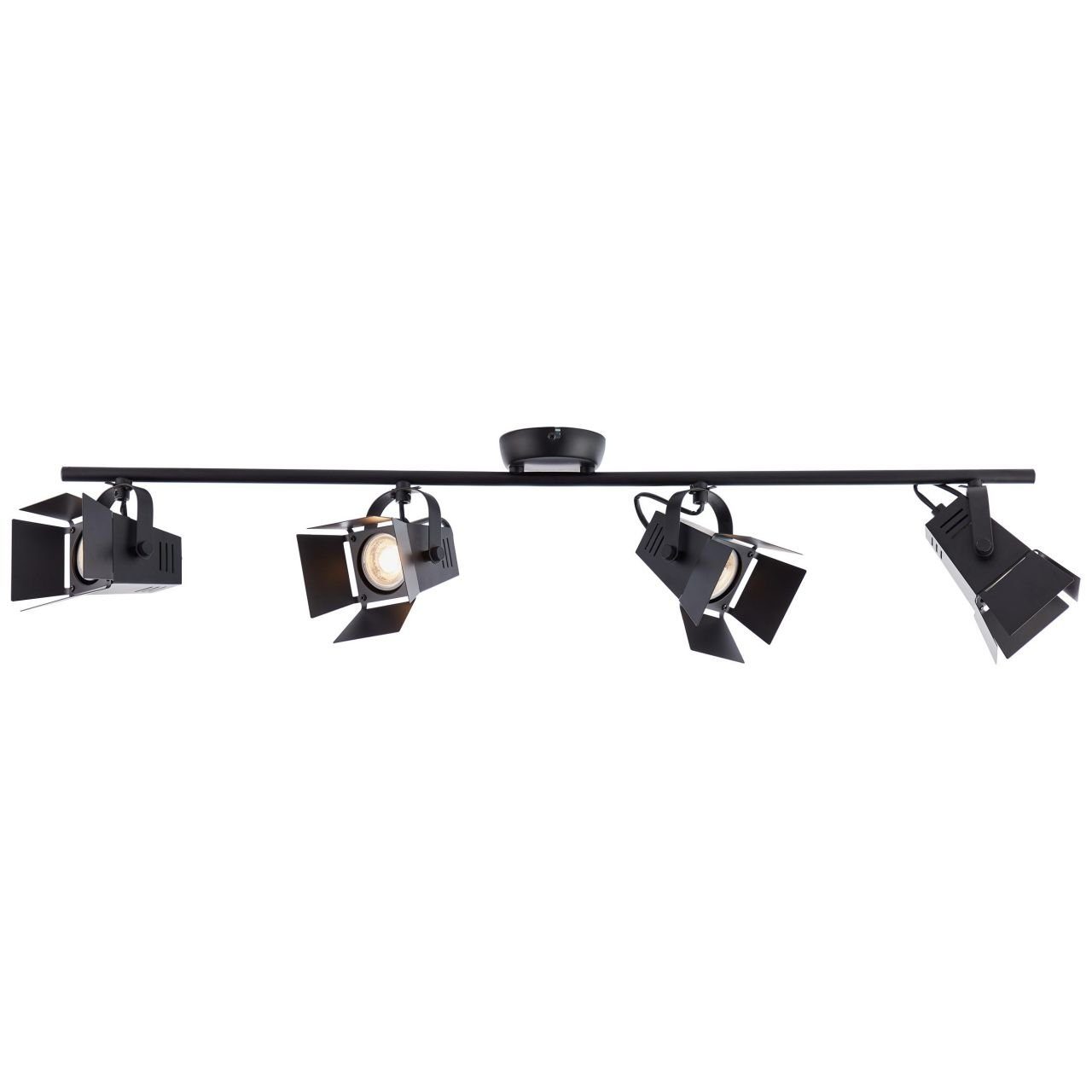 Brilliant Deckenstrahler Movie, LED wechselbar, Warmweiß, LED Spotrohr 4flg schwarz matt