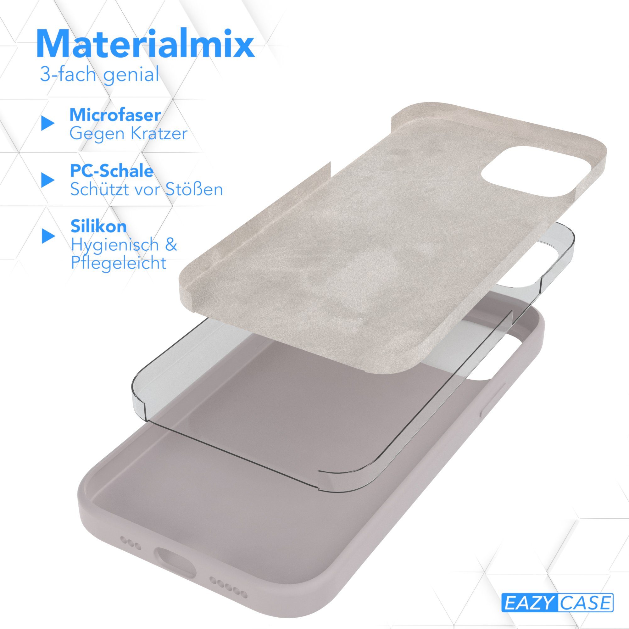 EAZY CASE Handyhülle Premium Silikon Case für iPhone 12 / iPhone 12 Pro 6,1 Zoll, Hülle Bumper Case Slimcover mit Displayschutz Silikonhülle Altrosa – Bild 5 von 5