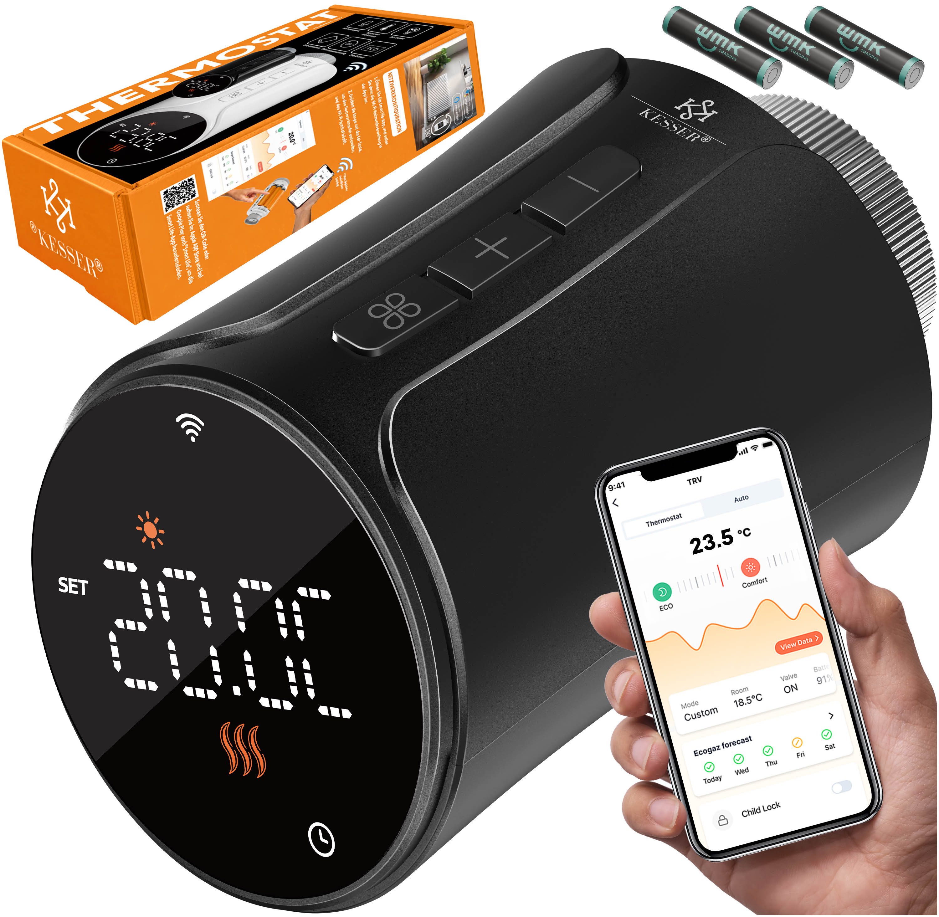 KESSER Heizkörperthermostat, Heizungsregler Smart Home Heizungssteuerung mit WLAN & APP Steuerung